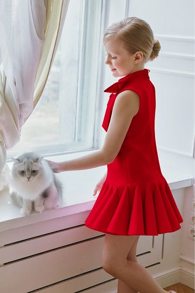By Feyza Kids Collection Girl "Pink Dream" – Special Design Dress with Stone Bow (Buckle Included)