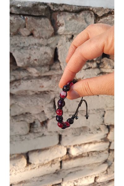 Esre Doğaltaş Takı Agate Natural Stone Girl School Success Braided Bracelet