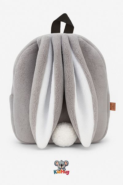 KidHug Gray Rabbit Eared Plush Backpack Children's Bag |   27cm |   Soft Backpack