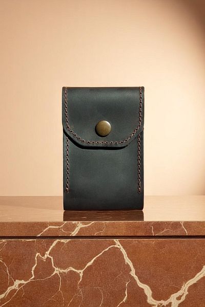 MAT Deri Brown Accordion Credit Card Holder with 10 Card Slots Genuine Leather Mini Size Card Holder