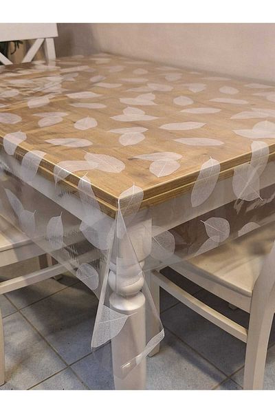 Başak Ev Tekstili Transparent 0.018 Mm PVC Oilcloth - Patterned Erasable Transparent Tablecloth