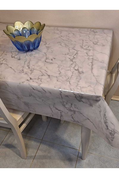 Başak Ev Tekstili Transparent 0.018 Mm PVC Oilcloth - Patterned Erasable Transparent Tablecloth