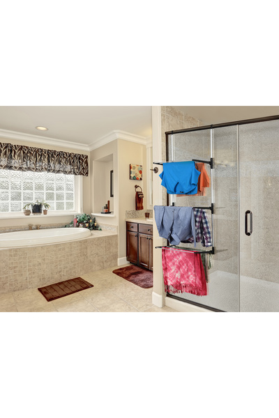 Genel Markalar 3 Katlı Kapı Arkası Çamaşır Kurutmalık Siyah, Pratik ve Şık Tasarım