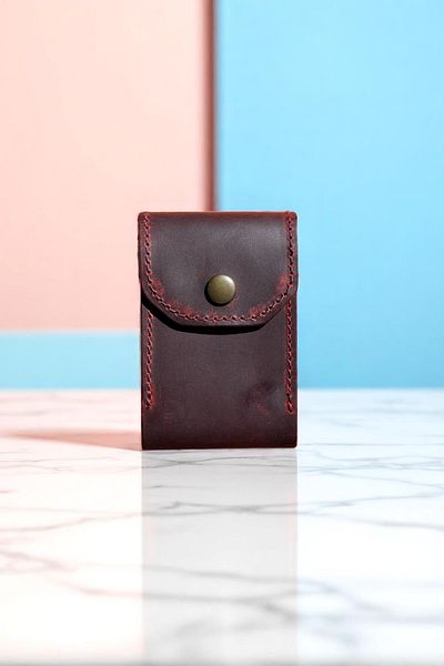 MAT Deri Red 10 Card Slots Accordion Credit Card Holder Genuine Leather Mini Size Card Holder