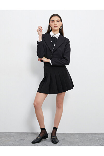 Koton Crop Blazer Ceket Tek Düğmeli