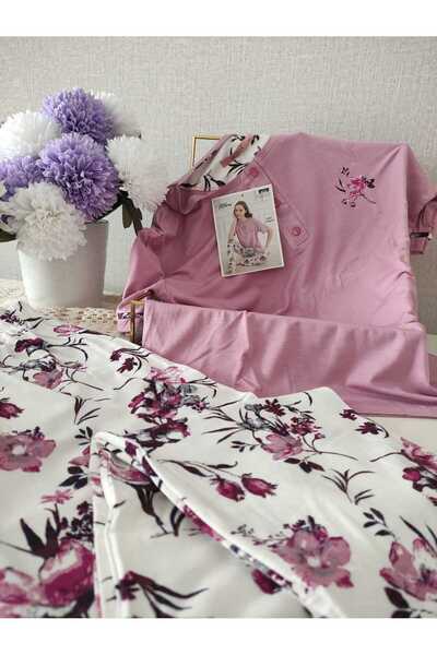 Mihra Ring Viskon Kumaş Gül Kurusu Kadın Pijama Takımı S/m-l-xl-xxl 40107