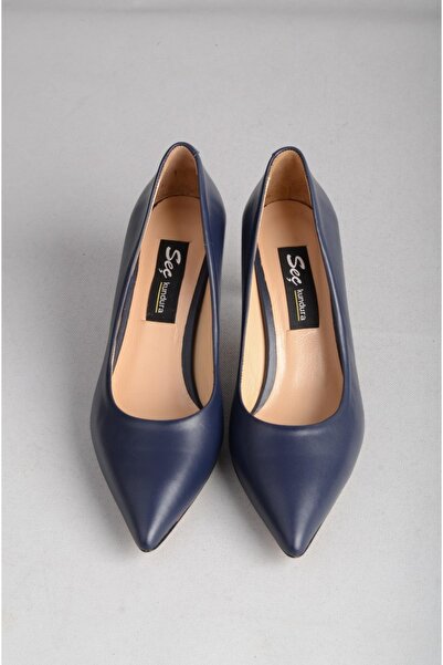 SEÇ KUNDURA SEÇ 2578 HAKİKİ DERİ STİLETTO (Topuk Boyu: 7 cm) LACİVERT