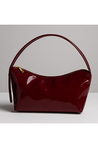 ROYAL LADYS Geantă din piele lacuită – Cataramă aurie, curea reglabilă, căptu...