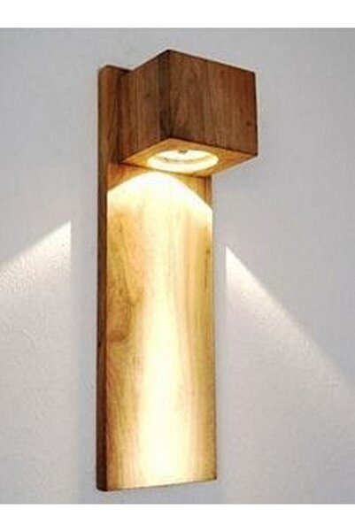 Aysem Wood Duvar Apliği Yansıtma Tasarımlı Çift Yönlü Ahşap Salon Hol Cafe Otel Duvar Apliği