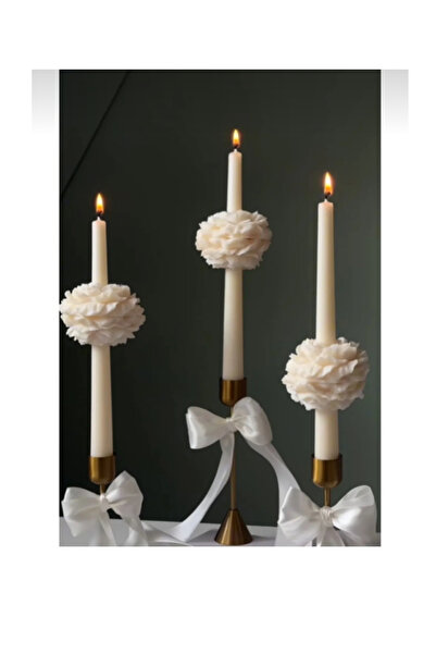 Genel Markalar 1 Adet Gül Motifli Şamdan Mum, Hediyelik , Nişan Söz, 1Adet , ...