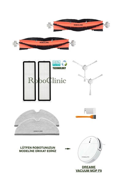 Roboclinic Dreame Vacuum Mop F9 Robot - Set de aspirator compatibil cu 10 piese