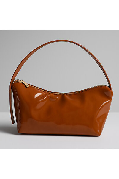 ROYAL LADYS Geantă din piele lacuită – Cataramă aurie, curea reglabilă, căptu...