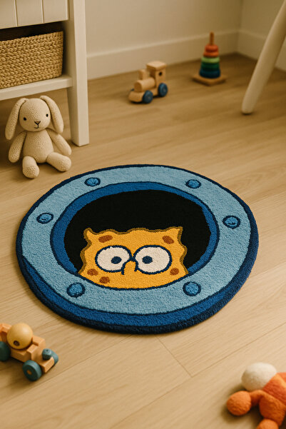 Sima El Yapımı Sunger Bob Desenli Tufting Halı