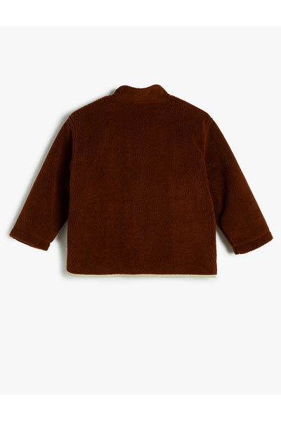 Koton Памучно поларено яке - цип и детайл от плат с парашут