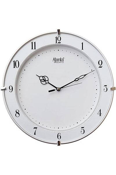 ajanta 11-Inch Wall Clock – White Dial – Black Numbers – Step Movement – Battery Operated