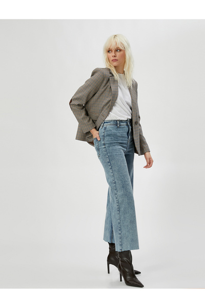 Koton Geniş Kısa Paça Kot Pantolon Yüksek Bel - Sandra Jeans