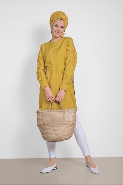 Alvina Leopard Print Tunic with Drawstring Waist - Shirt Detail 4908
