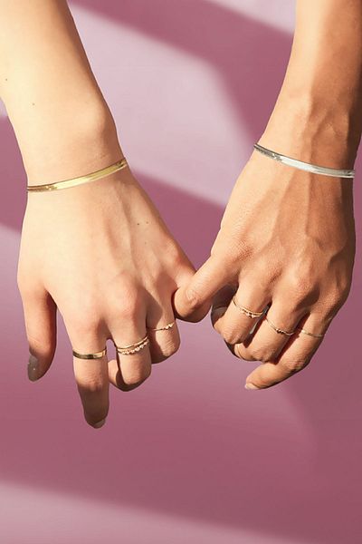 Julesta Mother & Friend & Lover - Steel Italian Flat Tag Bracelet Set of 2
