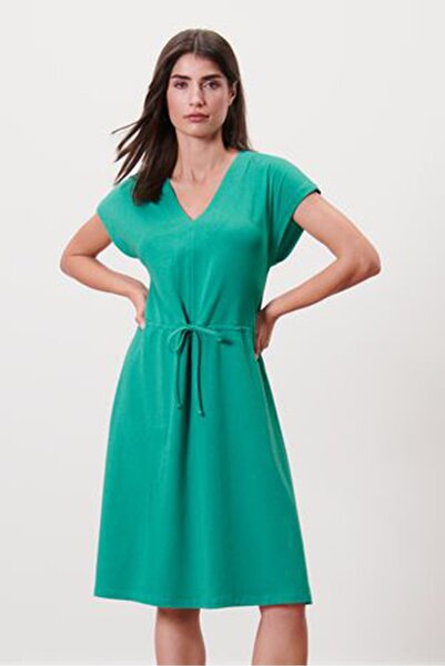 Tchibo فستان ميدي سادة للنساء، أخضر مائي