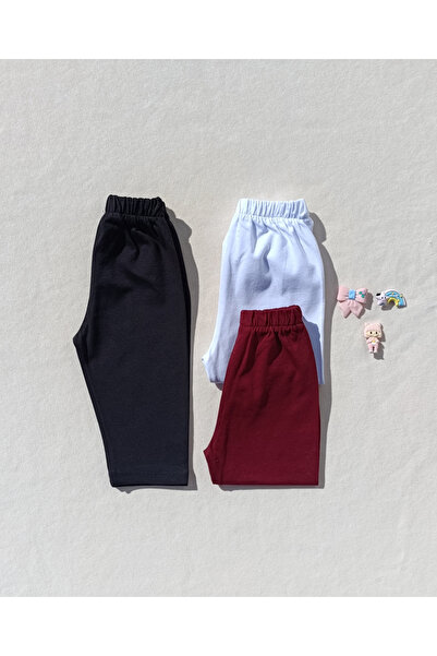 siyalife Colanți Capri de bază pentru fete, sub genunchi, 3 piese