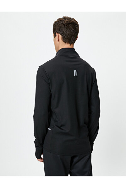 Koton Sports Sweatshirt with Half Zipper and Phone Pocket Detail