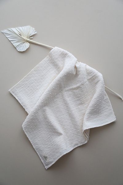 BabyKAR Pompom Muslin Cover 100% Cotton -Ecru