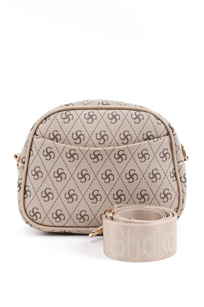 SHAKA حقيبة كتف من جلد المنك المطبوع SHK194 من الجلد الصناعي بسحاب وقسمين وحز...