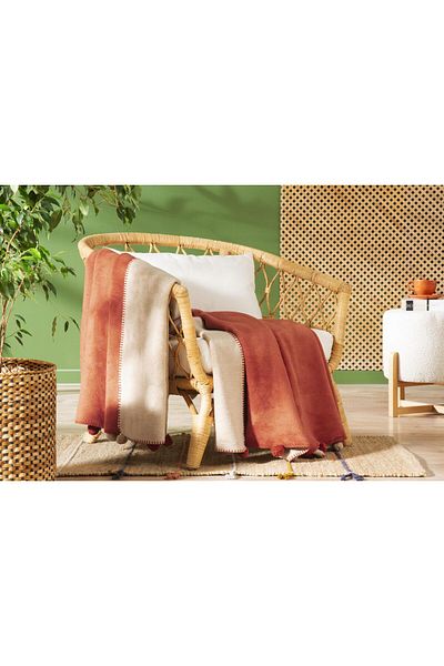 Özdilek Ozdılek Tk Blanket Cotton Colorist Pompom Zıegl-Tussah