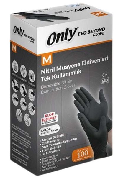 Store Only Evo Beyond Glove Nitrile Black Powder Free Examination Gloves 100 Pk m - Medium - Medium