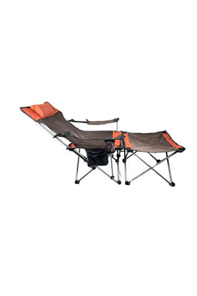 Sportaj Kamp Sandalyesi Taşıma Çantalı Ayak Destekli Sırtı Yatabilen