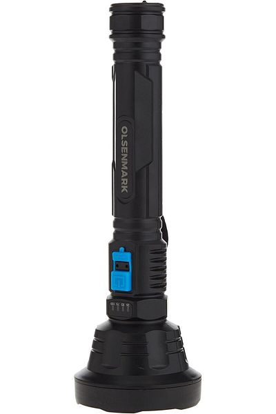Olsenmark Rechargeable Led Flashlight 6800mah, Ipx6 Waterproof, Long Range 5000m