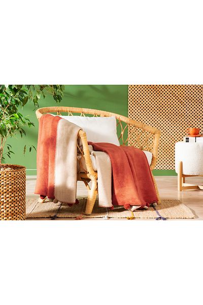 Özdilek Ozdılek Ck Blanket Cotton Colorist Pompom Zıegl-Tussah