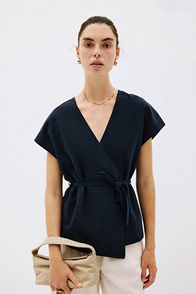 VATKALI Double-Breasted Vest with Tie at the Waist