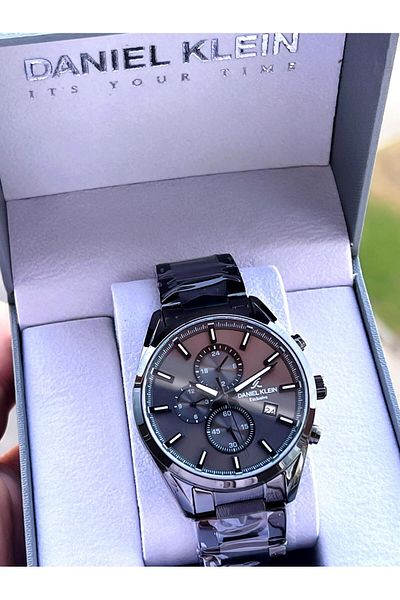 Daniel Klein Special Leather Boxed Steel Cord Internal Functions Active 3 Atm Water Resistant Men's Wrist Watch