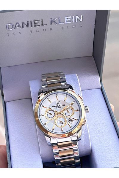 Daniel Klein Special Leather Boxed Steel Cord Internal Functions Active 3 Atm Water Resistant Men's Wrist Watch