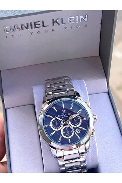 Daniel Klein Special Leather Boxed Steel Cord Internal Functions Active 3 Atm Water Resistant Men's Wrist Watch