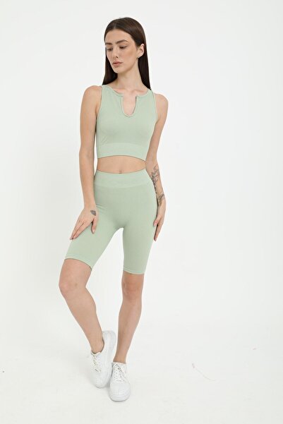 FOREVER MORE Seamless Sports Tights Crop Set