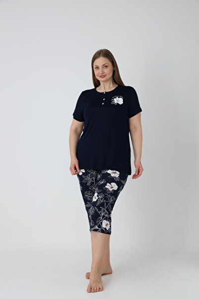 Cotpark Women's Large Size Lycra Viscose Fabric Top-Bottom Capri Suit 14664