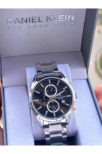 Daniel Klein Special Leather Boxed Steel Cord Internal Functions Active 3 Atm Water Resistant Men's Wrist Watch