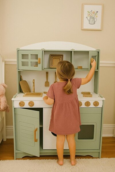 Home model oyuncak store ıhlamur boyalı 11 parça servis seti hediyeli