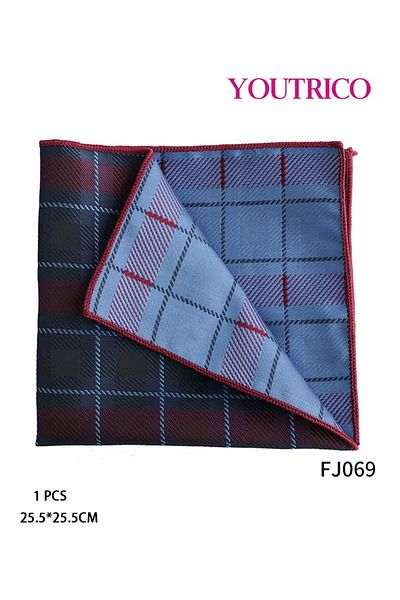 Youtrico Burgundy Vintage Pocket Square - Elegant Men's Handkerchief for Suit and Formal Wear