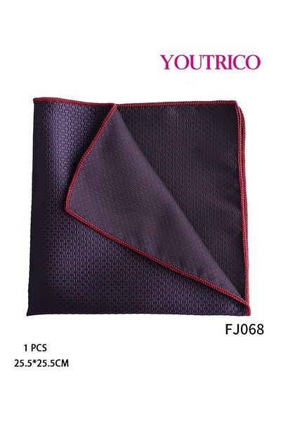 Youtrico Burgundy Vintage Pocket Square - Elegant Men's Handkerchief for Suit and Formal Wear