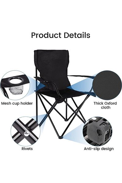 Primo Plus Folding Camping Chair (Black)