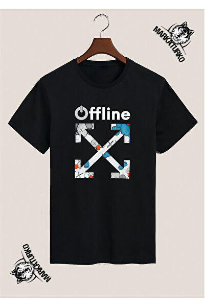 MarkaTurko تي شيرت ستريت ستايل أسود بتصميم خاص من القطن للجنسين 1505-48