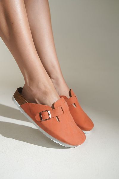 HVZ Exclusive Κοραλί κλειστό μπροστινό μέρος Eva Sole Buckle Daily Slippers Sampa Sabo Cork Sole Άνετες εργονομικές παντόφλες