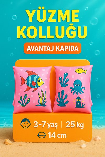 Avantaj Kapıda Children's Inflatable Arm Sleeve Coral Pink Model – 3–7 Years / up to 25 kg