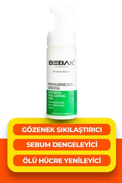 Bebak Pharma Skin and Make-up Remover, Pore Firming Facial Cleansing Foam 160ml