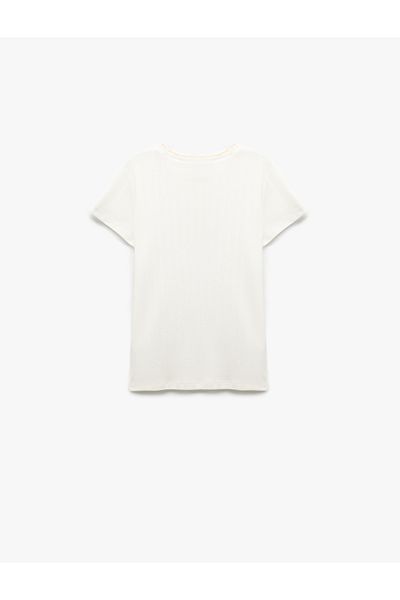 Koton Cat Printed Short Sleeve Crew Neck T-Shirt