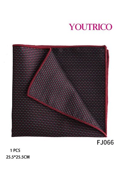 Youtrico Burgundy Vintage Pocket Square - Elegant Men's Handkerchief for Suit and Formal Wear