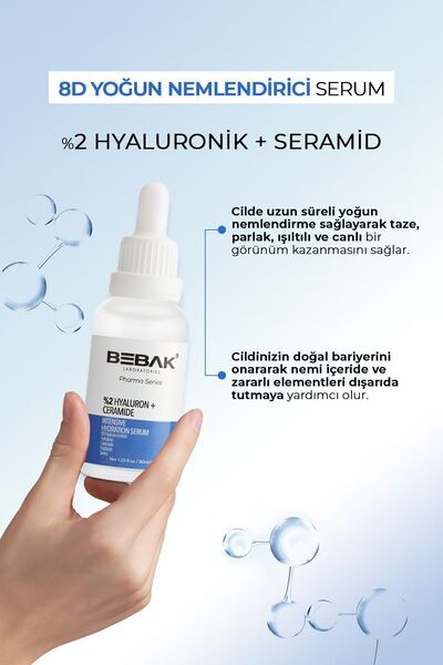Bebak Pharma Yaşlanma Karşıtı, Bariyer Güçlendirici Ve Yoğun Nemlendiric 8d Hyaluron Serum 30ml